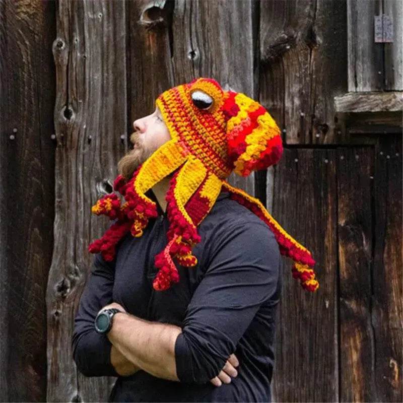 Handmade Knitted Crotchet Octopus Headgear for Men and Women - EX-STOCK Canada
