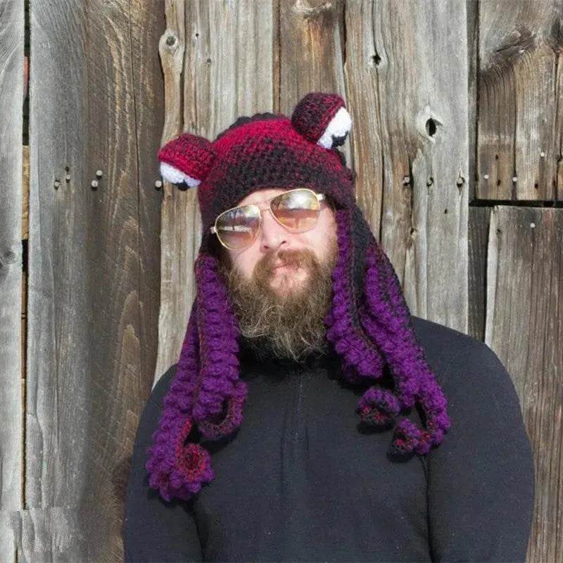 Handmade Knitted Crotchet Octopus Headgear for Men and Women - EX-STOCK Canada