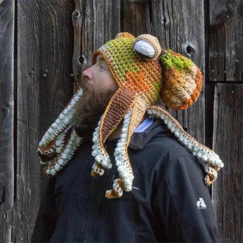 Handmade Knitted Crotchet Octopus Headgear for Men and Women - EX-STOCK Canada