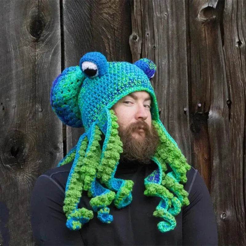 Handmade Knitted Crotchet Octopus Headgear for Men and Women - EX-STOCK Canada