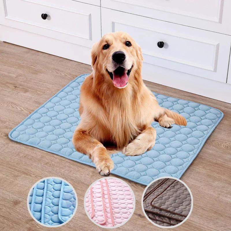 Tapis de refroidissement portable en soie glacée pour animaux en étéEX-STOCK Canada