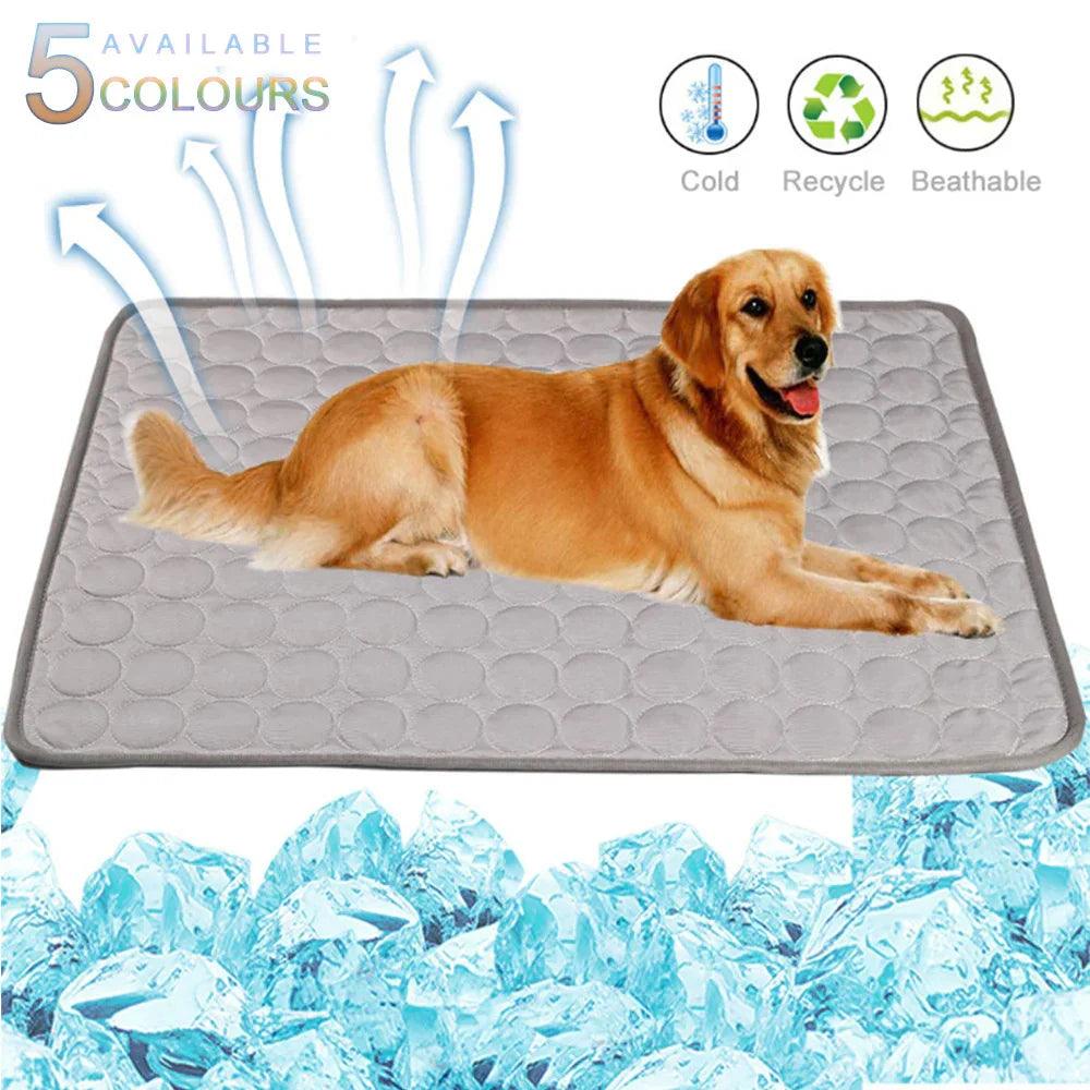 Tapis de refroidissement portable en soie glacée pour animaux en étéEX-STOCK Canada
