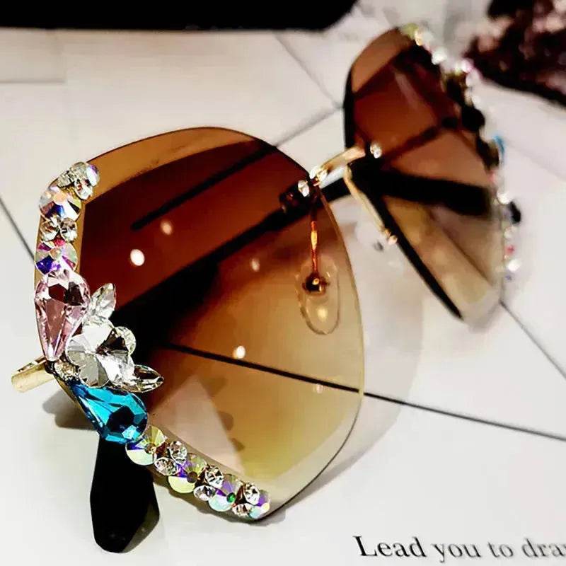 Luxury Rhinestone Square Sunglasses for Women Fashion Outdoor Shades - EX-STOCK Canada