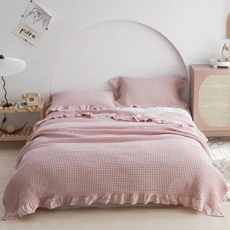 Japan Waffle Plaid Blankets for Bed Sofa Throws Cotton Yarn Towel Blanket for Kids Adult Summer Air Conditioning Quilt Bedspread EX-STOCK Canada