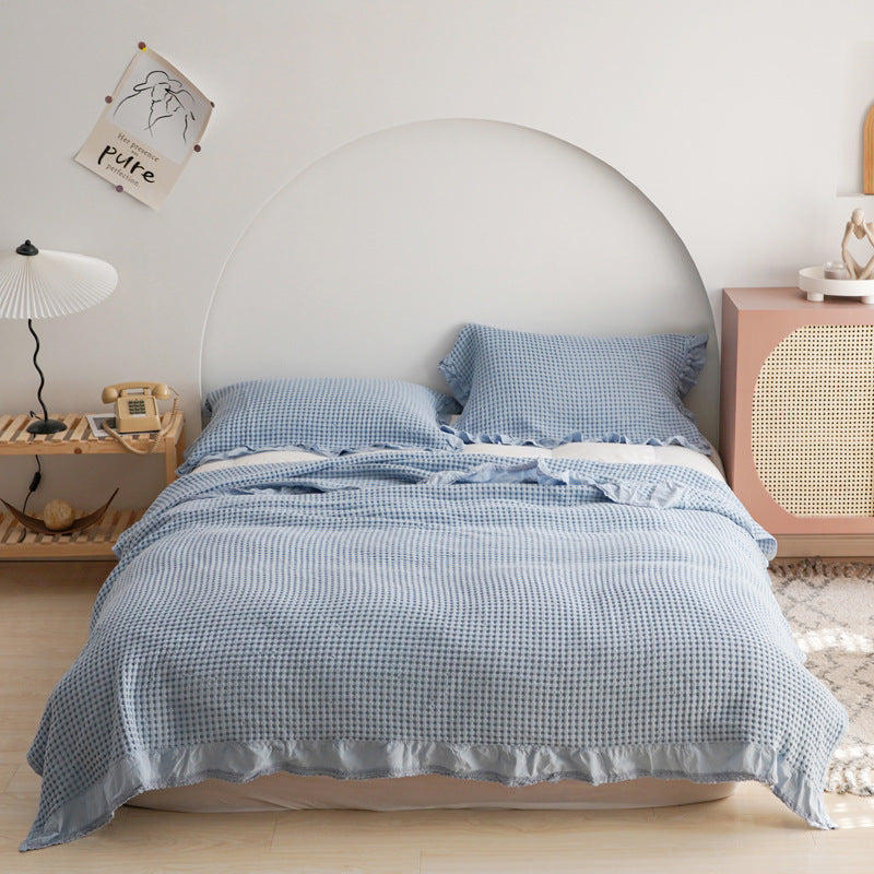 Japan Waffle Plaid Blankets for Bed Sofa Throws Cotton Yarn Towel Blanket for Kids Adult Summer Air Conditioning Quilt Bedspread EX-STOCK Canada