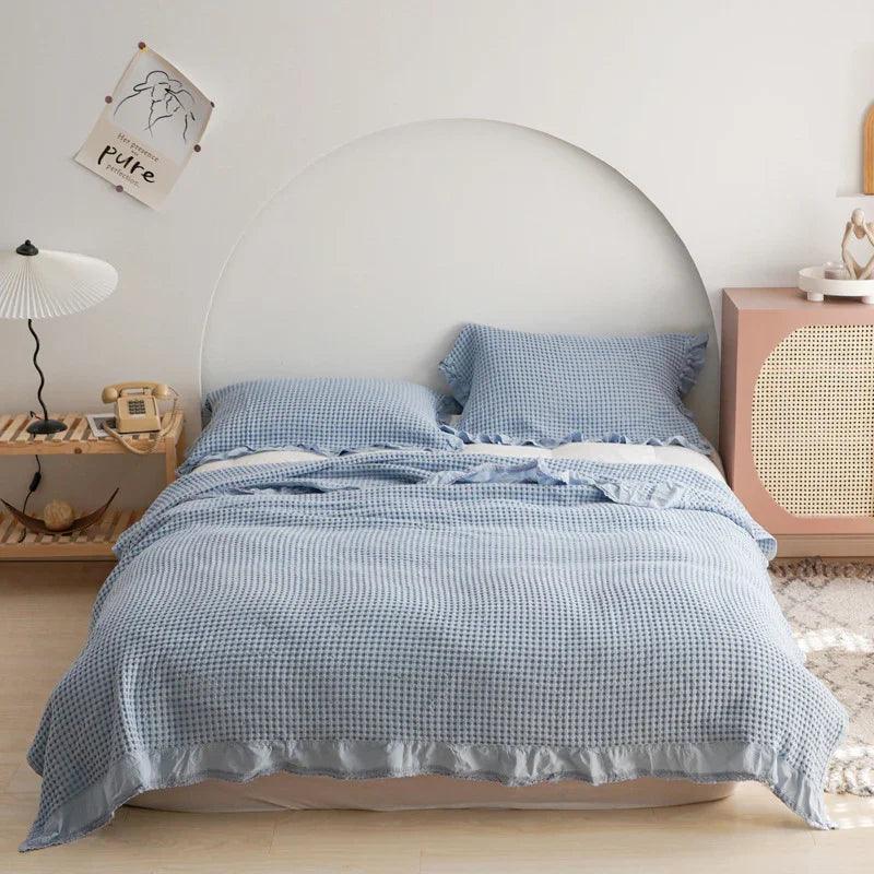 Japan Waffle Plaid Blankets for Bed Sofa Throws Cotton Yarn Towel Blanket for Kids Adult Summer Air Conditioning Quilt Bedspread EX-STOCK Canada