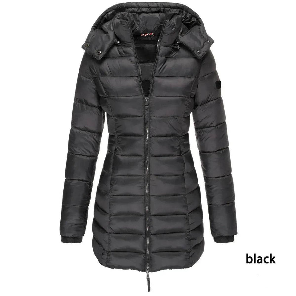 Mid-length Winter Slim-fit Cotton Padded Quilted Puffer Jacket for women - EX-STOCK Canada