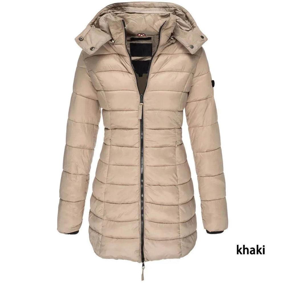 Mid-length Winter Slim-fit Cotton Padded Quilted Puffer Jacket for women - EX-STOCK Canada