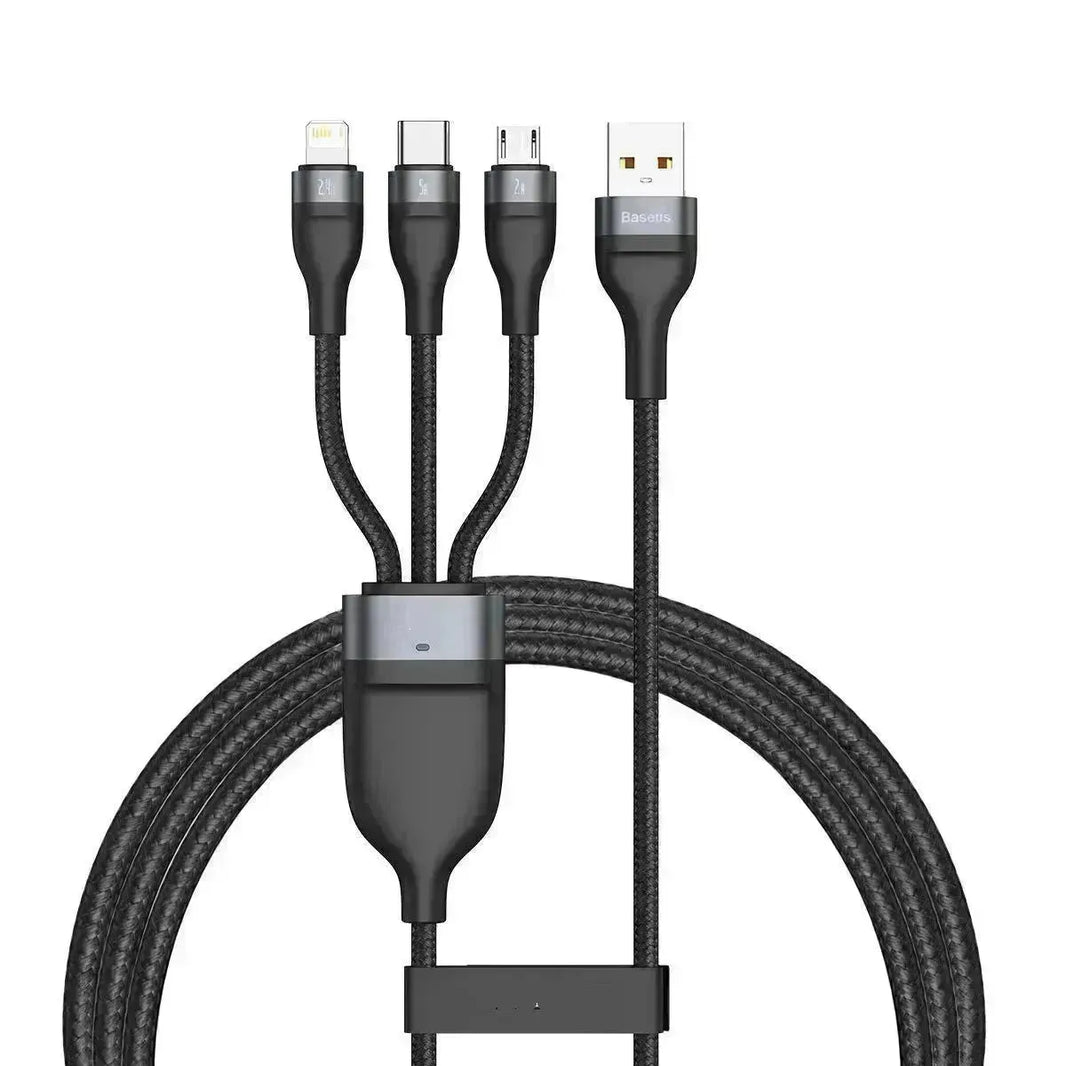 كابل بيانات شحن سريع USB كابل شحن الهاتف المحمول بثلاثة منافذ