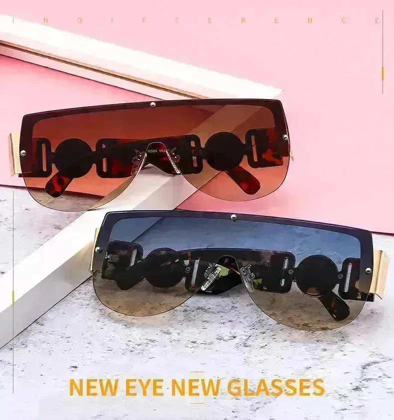 Semicerchio personalizzato One pezzi Metal medi telaio occhiali da sole esterni futuristici per uomini e donne