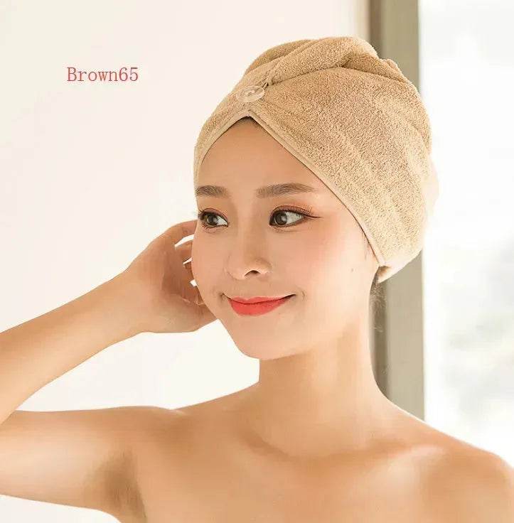 Women's Microfiber Hair Dryer Cap Absorbent Hair Towel. - EX-STOCK Canada