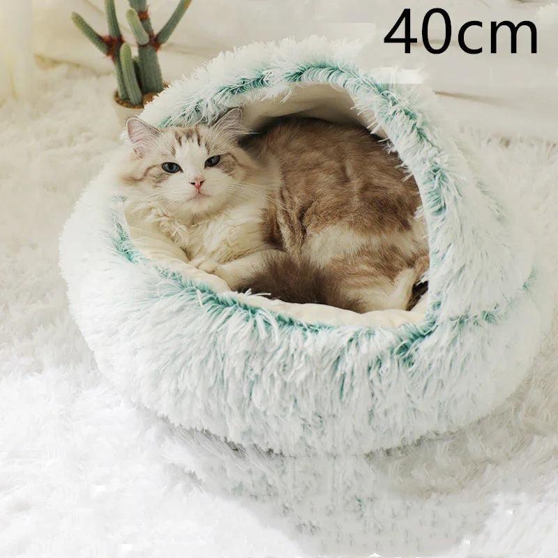 2 In 1 Dog And Cat Bed Pet Winter Bed Round Plush Warm Bed House Soft Long Plush Pets Bed Pet Products EX-STOCK Canada