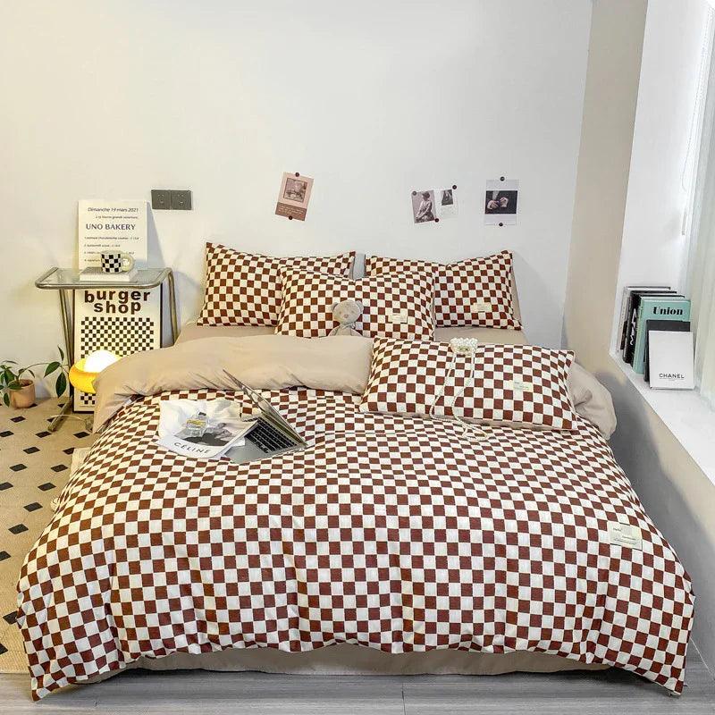 Solid Color Double Stitching Washed Cotton Duvet Cover Bedding EX-STOCK Canada