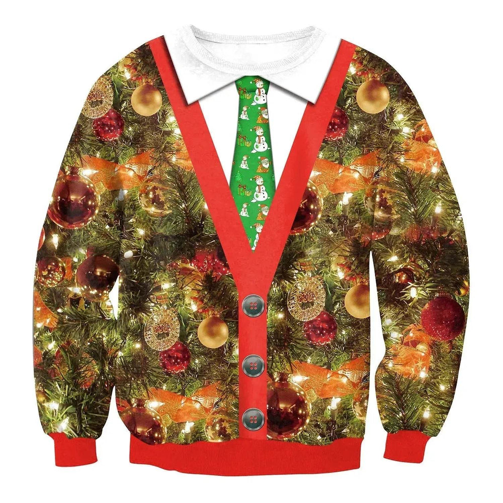 Autumn Winter Fashion Ugly Christmas Sweater Santa Elf Funny Pullover Womens Mens Print Sweaters Tops Clothing - EX-STOCK Canada
