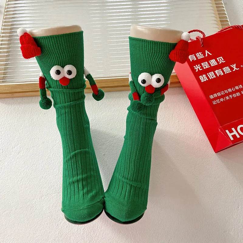 Cute Cartoon Christmas Socks Solid Cotton Middle-tube Stockings For Adults And Children - EX-STOCK Canada