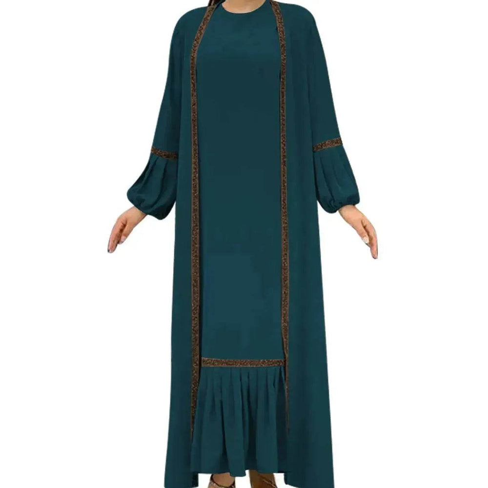 Elegant Two piece for ArabWomen Abaya Underwear dress and Kimono Abaya Open front Abaya for Middle Easter Arab Dubai Women - EX-STOCK Canada