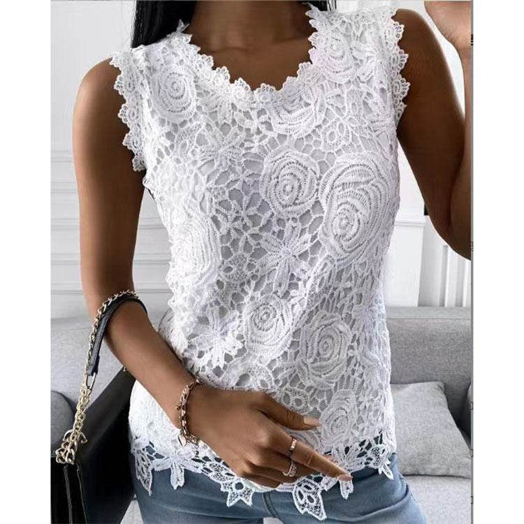 Elegant Women Summer Flowers Lace Blouse top - EX-STOCK Canada