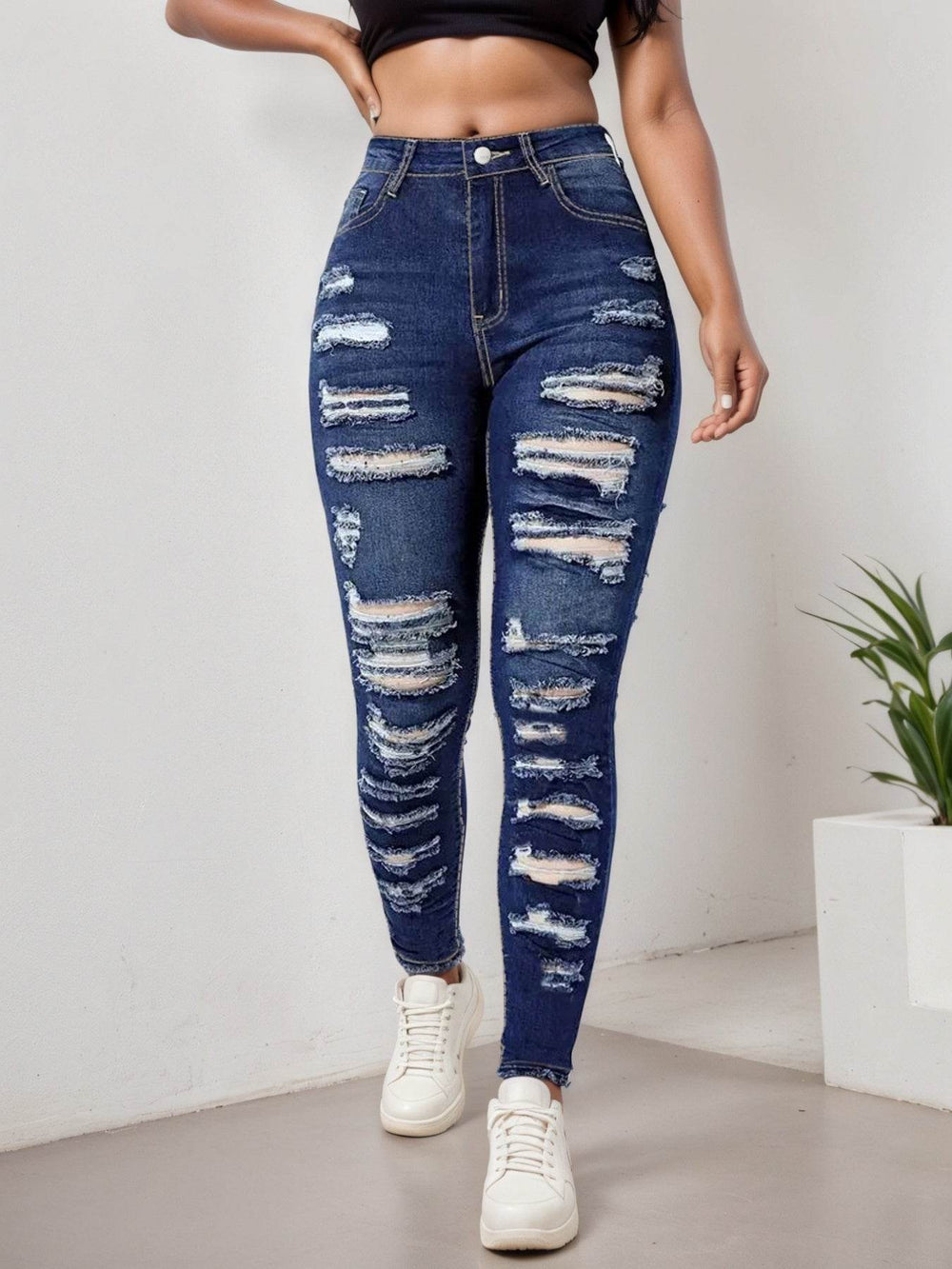 2025 Women's Ripped Tight Cropped Pants, New High Stretch Jeans, Fashionable And Versatile Street Style, Slim Fit Design, Women's Jeans And Clothing EX-STOCK Canada