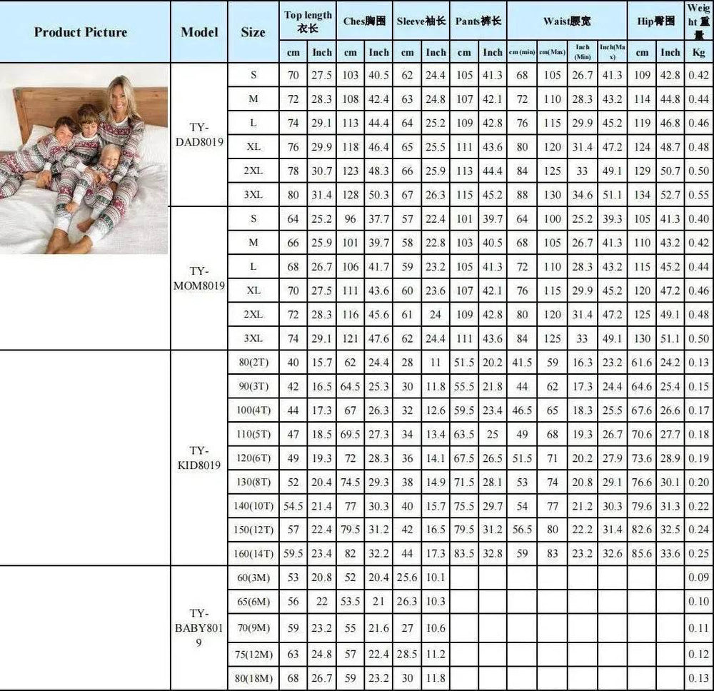 European And American Christmas Homewear Family Set Pajamas - EX-STOCK Canada