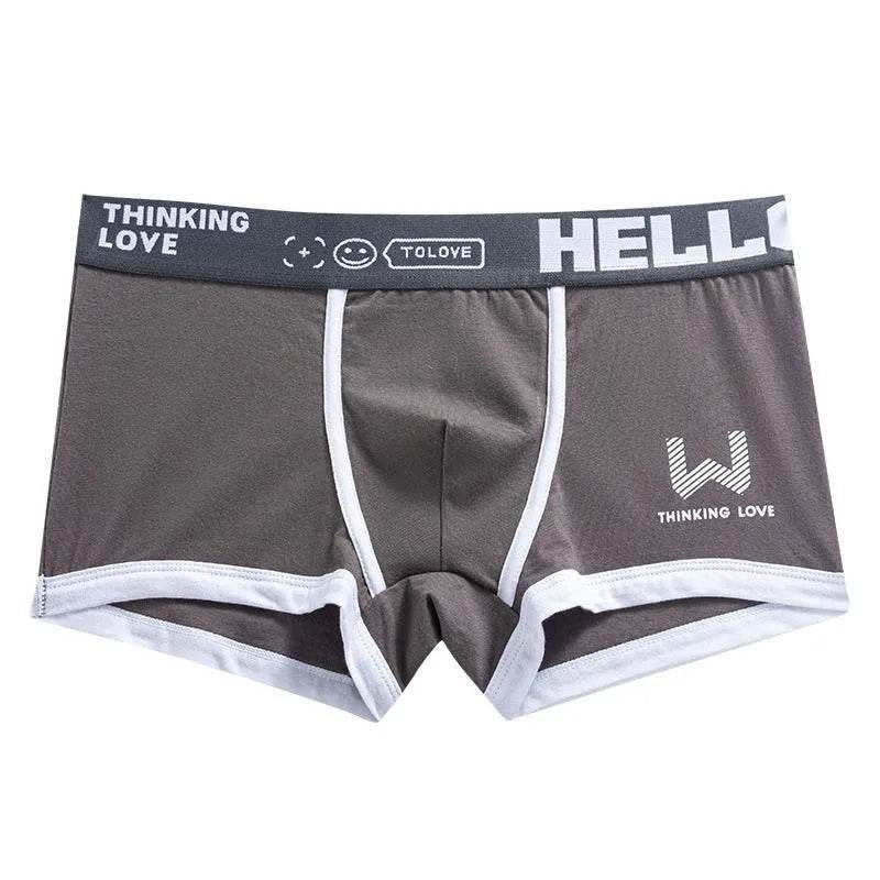 Men's Cotton Boxer Briefs Trendy Breathable Low waist underwear - EX-STOCK Canada