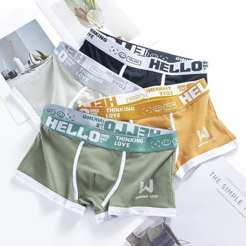 Men's Cotton Boxer Briefs Trendy Breathable Low waist underwear - EX-STOCK Canada