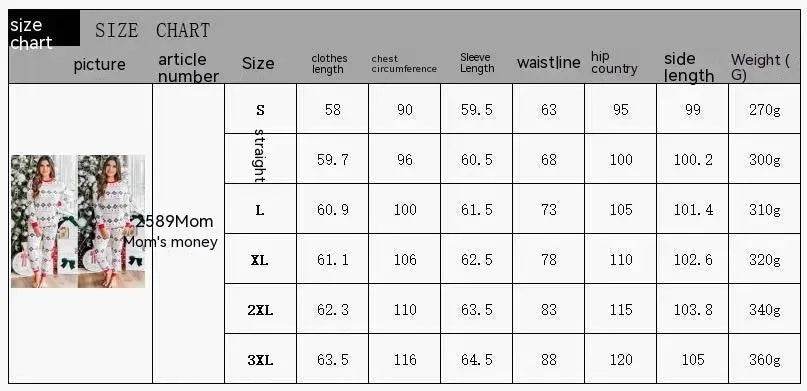 Polyester Black And White Contrast Color Christmas New Parent-Child Women's Casual Suit - EX-STOCK Canada