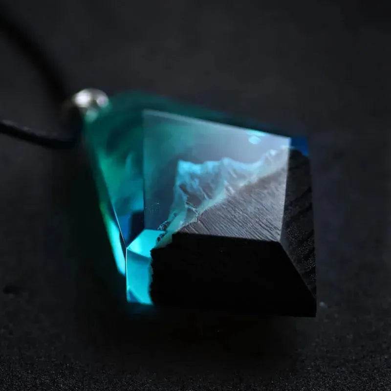 Snow Mountain Aurora Luminous Pendant Noctilucent Resin Necklace - EX-STOCK Canada