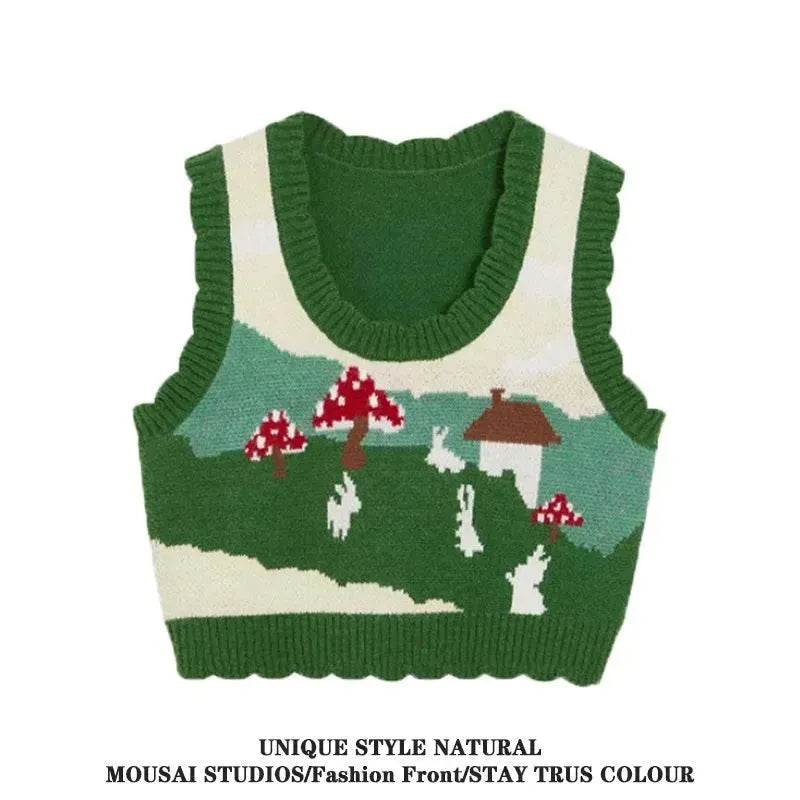 Women Christmas Sleeveless Knitted Sweater Vest - EX-STOCK Canada