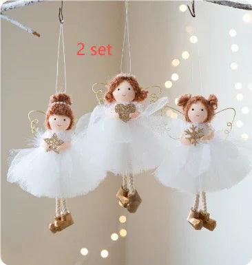 Gonna di Tulle Bianca di Natale Pendente di Angelo Ragazza con Ali DorateEX-STOCK Canada