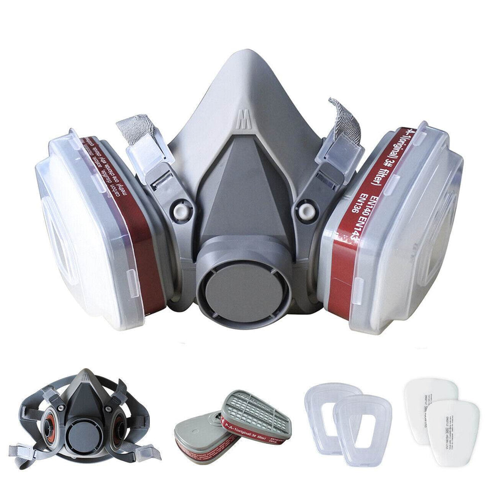 7in1 Half Face Gas Mask Facepiece Spray Painting Respirator Reusable Safety protective mask - EX-STOCK Canada