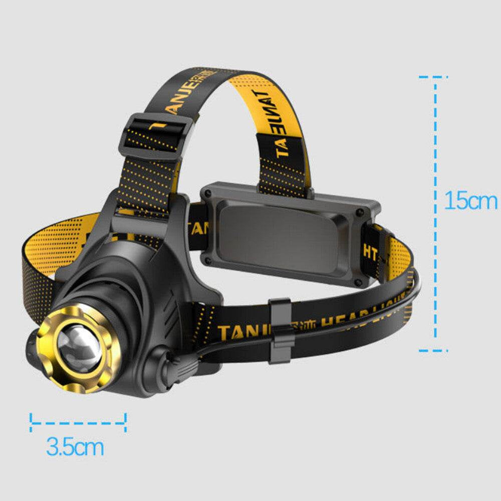 LED Headlamp Rechargeable Head Torch Zoom Headlight Lamp Powerful Flashlight Fishling Driving Camping Light With 3 Modes Work Light - EX-STOCK Canada