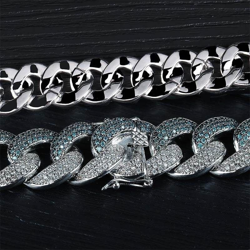 Emerald color men's large Cuban chain EX-STOCK Canada