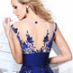 Blue Lace Flower Mirror Backless Wedding Bride Bridal Gown Dinner Party Stage Host Dress EX-STOCK Canada