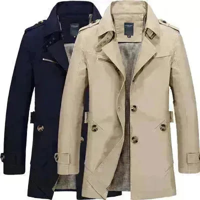 Veste décontractée pour hommes du trench de longueur moyen