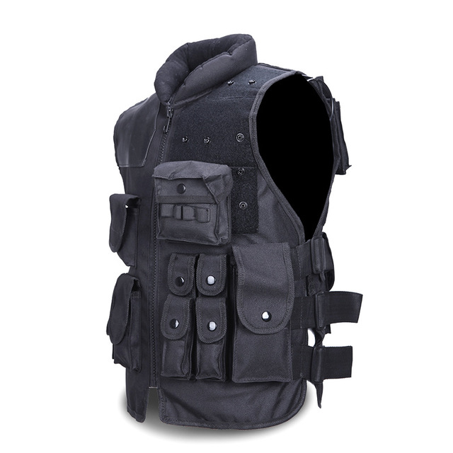 Chaleco táctico negro para hombre, chaleco militar de cazaEX-STOCK Canada