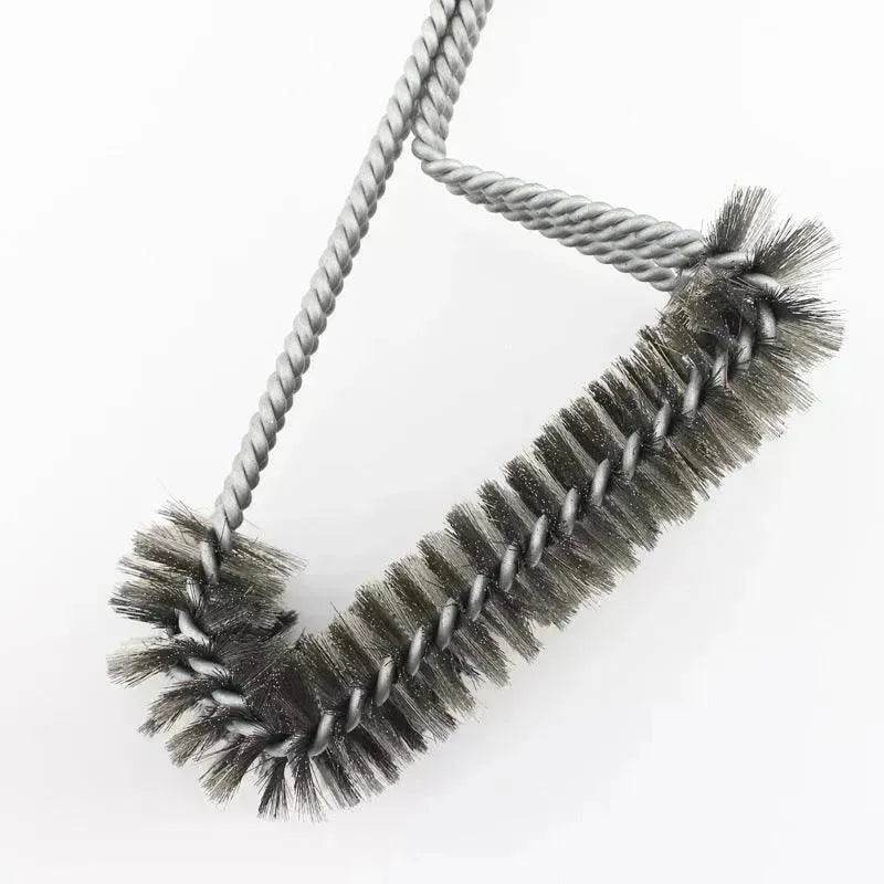 18-inch Three-head Barbecue Grill Cleaning Brush Steel Wire Oven Outdoor BBQ Tools - EX-STOCK Canada
