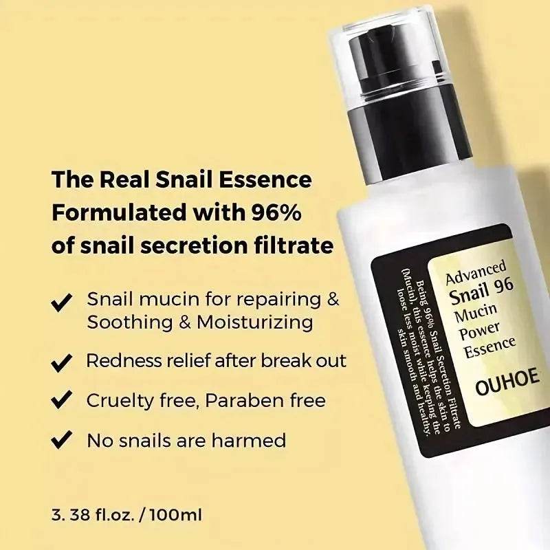 OUHOE Advanced Snail Mucin Power Essence Moisturizing Serum 100ml - EX-STOCK Canada