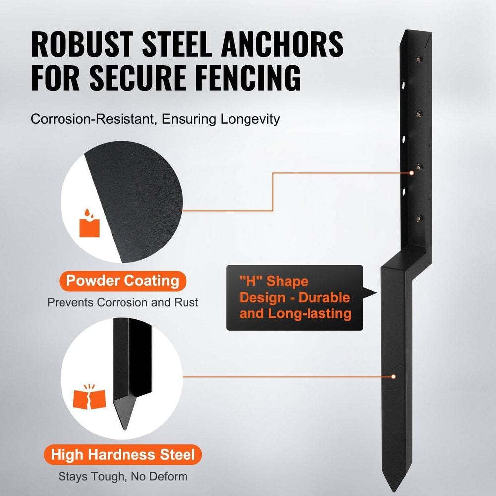 Fence Post Anchor Repair Kit, 4 Pack Inner Diameter 2 X2 Inches Heavy Duty Steel Fence Post Support Stakes, Anchor Ground Spike For Repair Tilted, Broken Wood Fence Post - EX-STOCK Canada