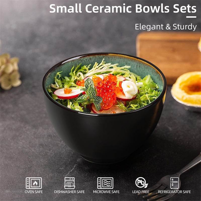Creative Western Food Kiln Change Peacock Green Bowl Pant 24oz Bowl Set Of 4 For Cereal, Salad, Pasta, Soup, Dessert, Serving Dishwasher, Microwave And Oven - EX-STOCK Canada