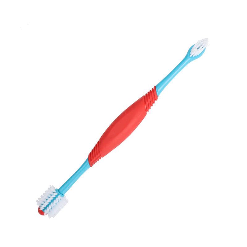 Brosse à dents pour chien 360 degrés Brosse à dents pour chien, kit de brossage à double tête Brosse à dents antidérapante pour chiens et chats Nettoyage des dents Brosse à dents pour animaux Soins dentaires