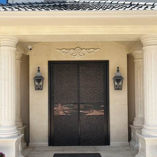 Black Outdoor Wall Light 2 Lights, Large Outdoor Modern Wall Light Fixtures, Industrial Porch Light Wall Mounted With Glass, Waterproof Farmhouse Exterior Light Lighting - EX-STOCK Canada