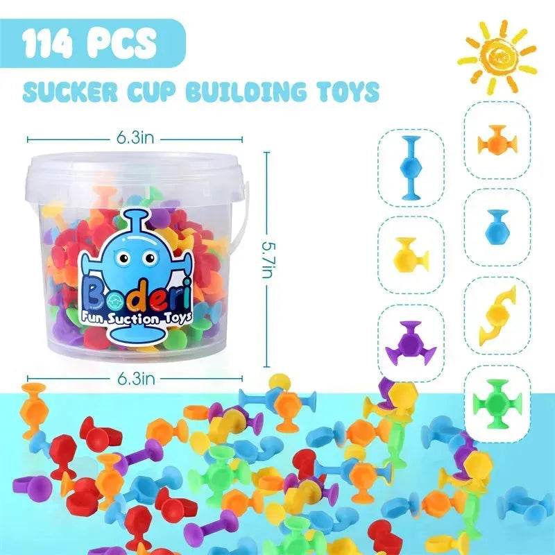 114pcs Silicone Suction cup building toys for Kids - EX-STOCK Canada