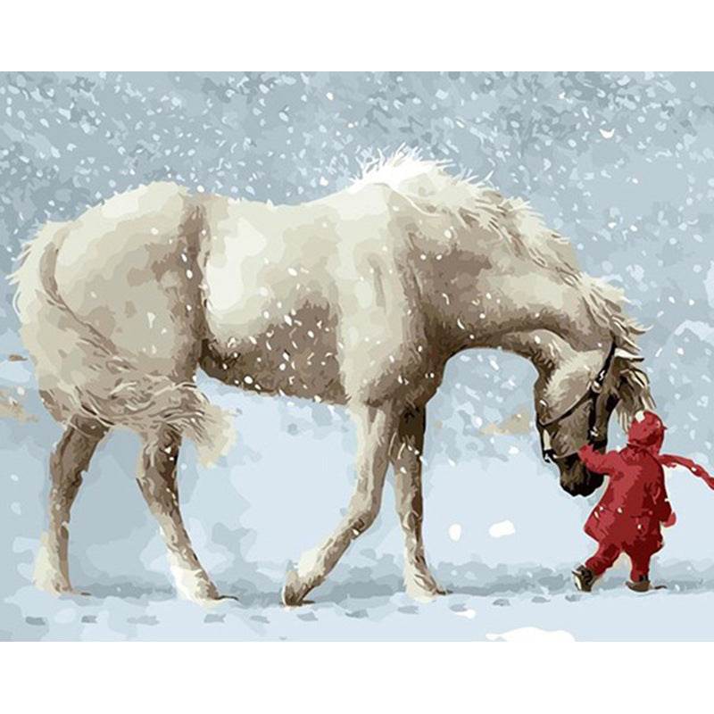 Family Frameless Painting Horse Digital Oil Painting - EX-STOCK Canada