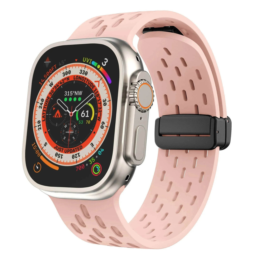 Replaceable Silicone Mesh Magnetic Buckle watch strap for Apple iwatch - EX-STOCK Canada