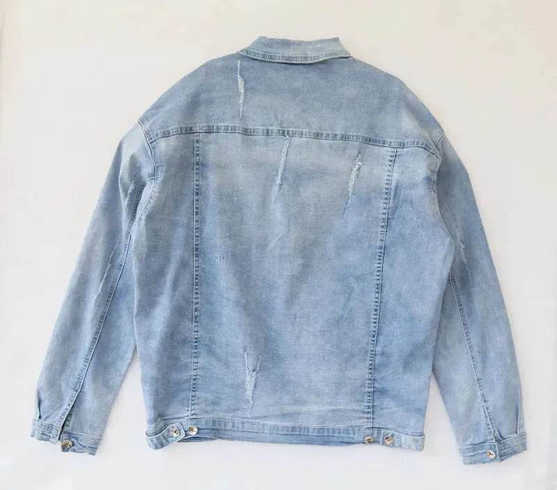 Casual Light Blue Cotton Denim Jacket for Men - EX-STOCK Canada