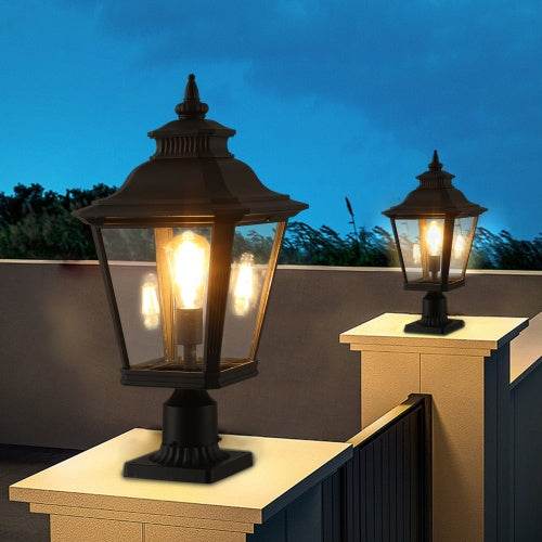 Outdoor Glass Pillar Headlights exterior decor Landscape Pathway Lighting - EX-STOCK Canada