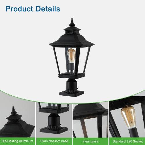Outdoor Glass Pillar Headlights exterior decor Landscape Pathway Lighting - EX-STOCK Canada