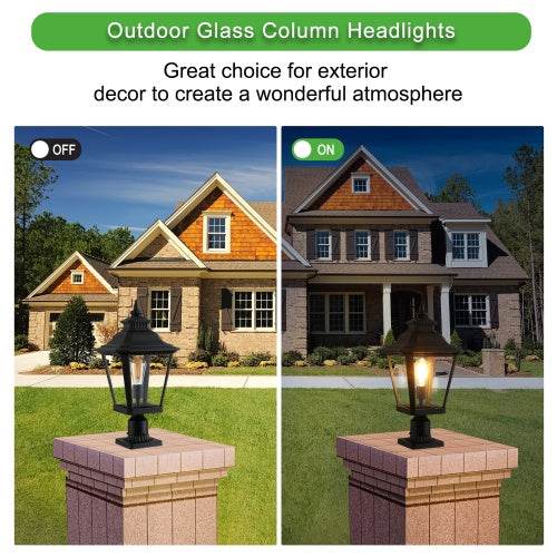 Outdoor Glass Pillar Headlights exterior decor Landscape Pathway Lighting - EX-STOCK Canada