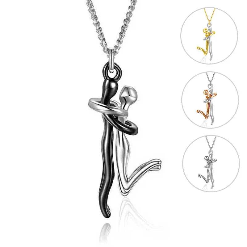 18K Love Hug Necklace Couple Anniversary Valentine's Day Gift Fashion Simple Temperament Clavicle Chain Pendant Necklace - EX-STOCK Canada