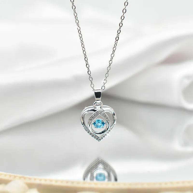 Fashion Dancing Love Necklace With Rhinestones Personality Creative Clavicle Chain Heart-shaped Necklace For Valentine's Day Gift - EX-STOCK Canada